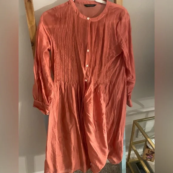 Banana Republic Size XS long sleeve orange dress - Picture 2 of 4